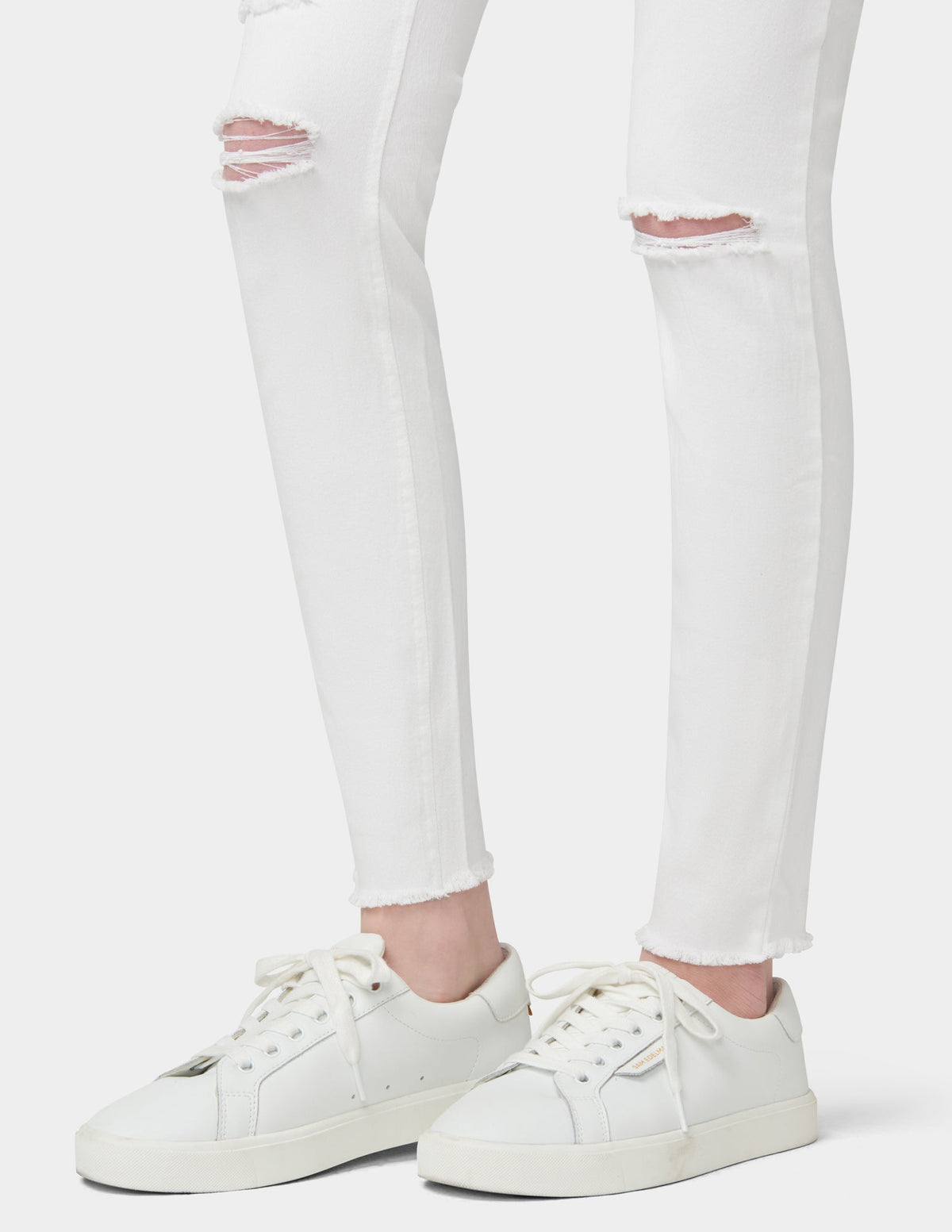 Ripped Knee Denim Leggings - White | Hue