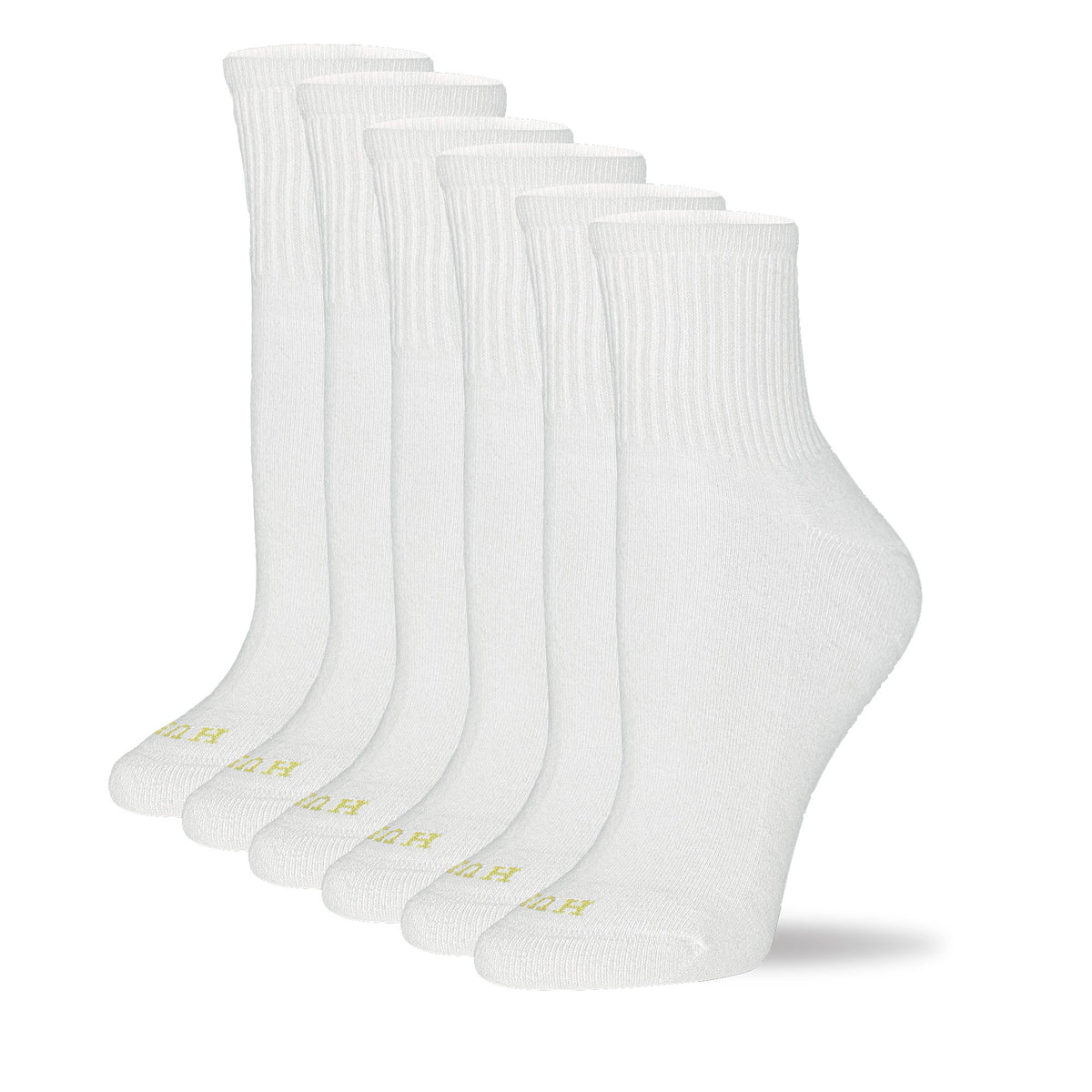 Sport Mini Crew Sock 6 Pair Pack - White | Hue