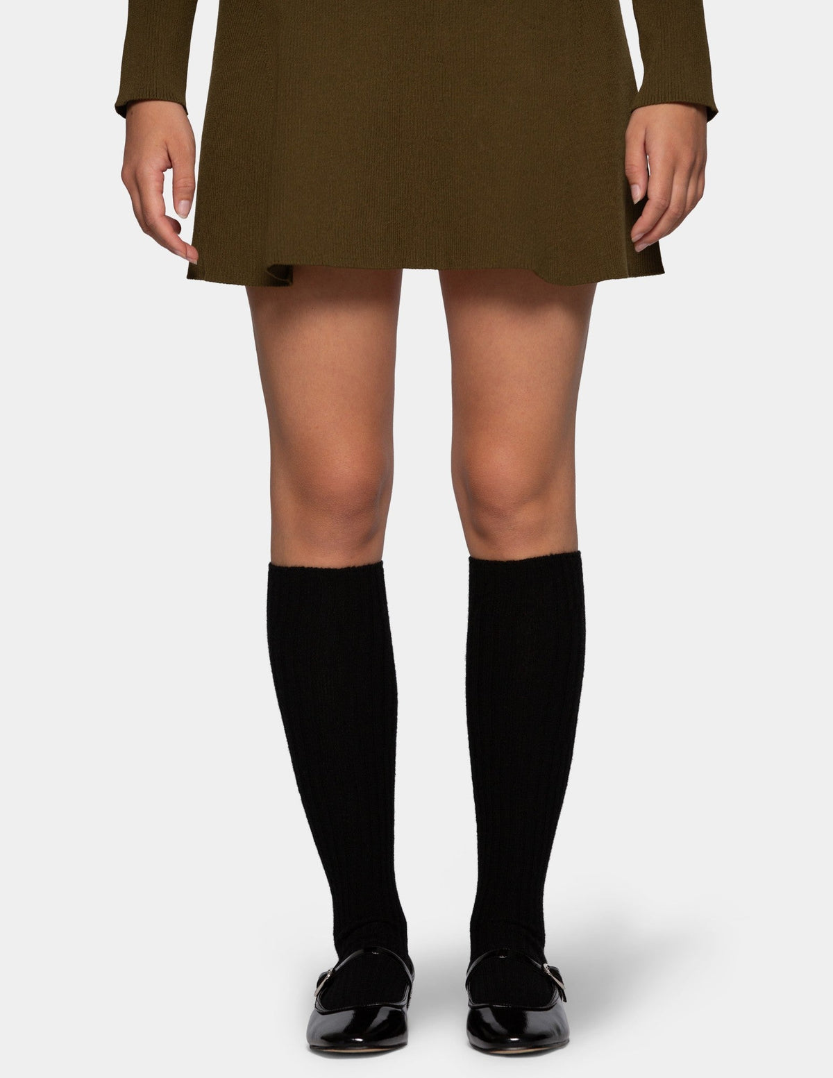 Cashmere Blend Knee Sock - Black | Hue