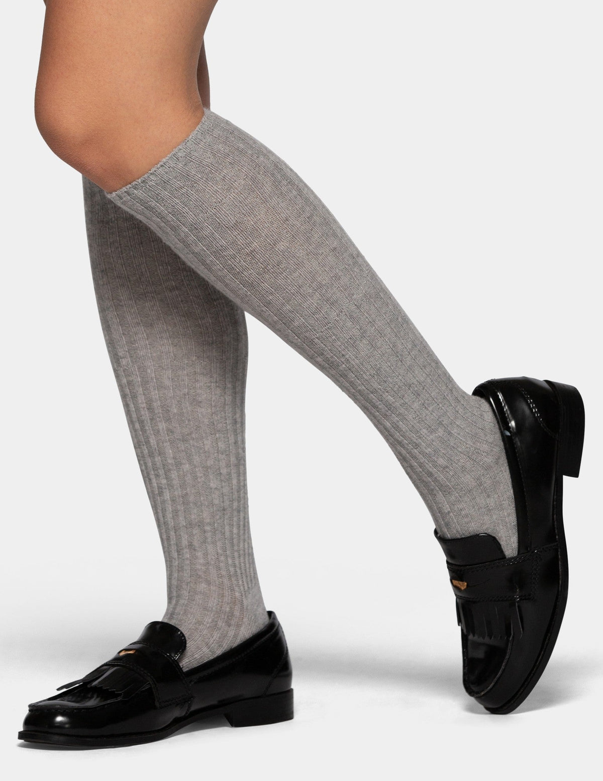 Cashmere Blend Knee Sock - Light Grey Heather | Hue