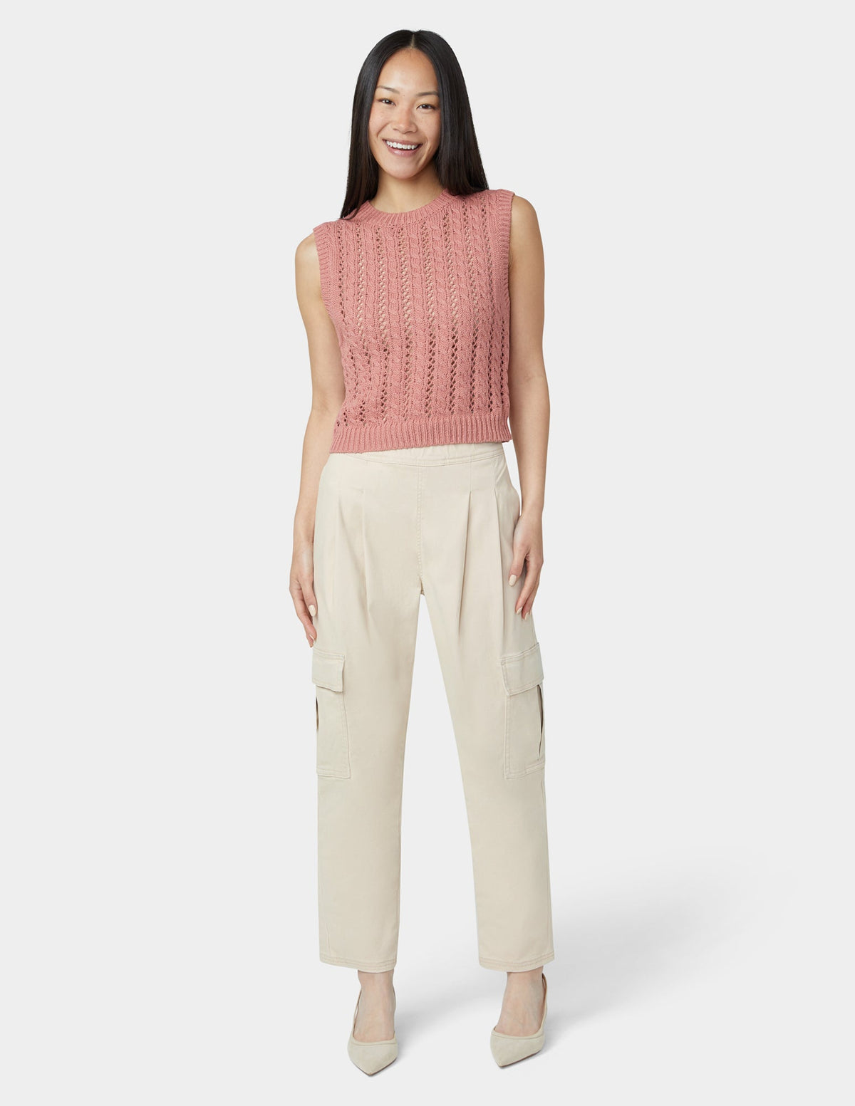 Chinosoft Tapered Cargo Pants - Linen | Hue