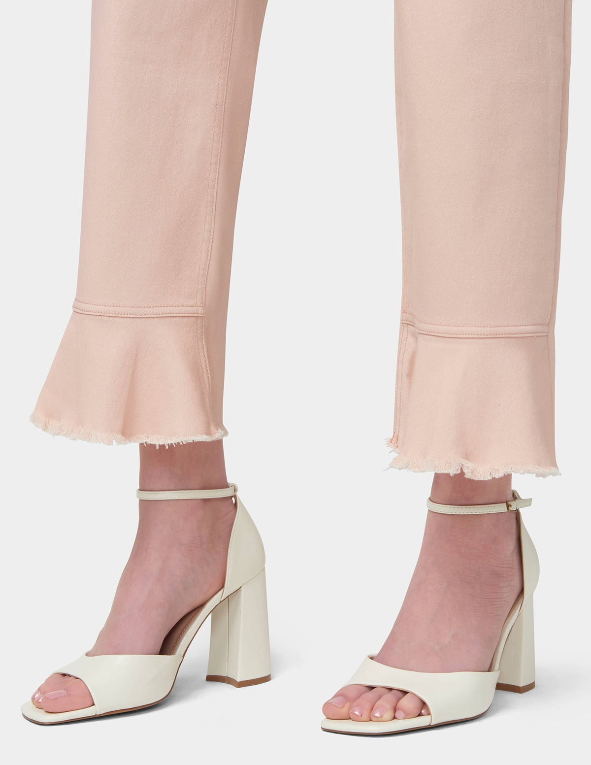 Ruffle Hem Denim Skimmer - Pale Blush | Hue