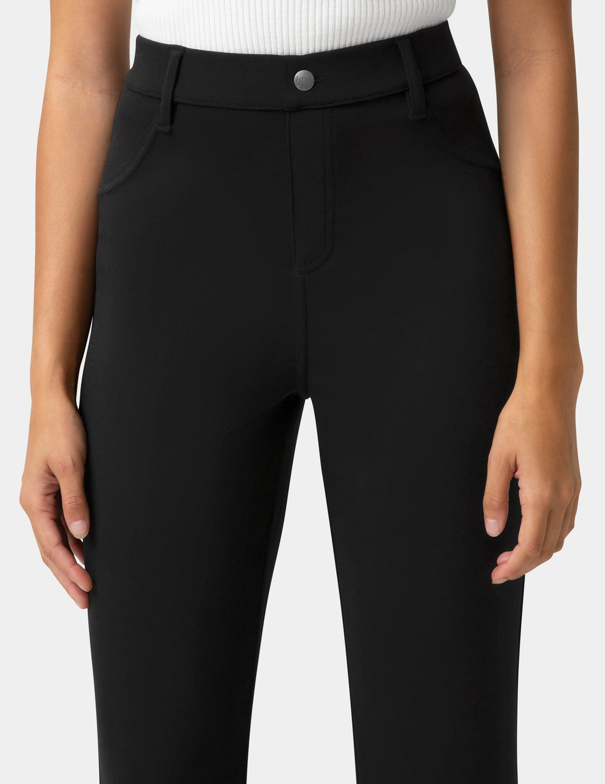 Double Soft Jersey Kick Flare Pant - Black | Hue