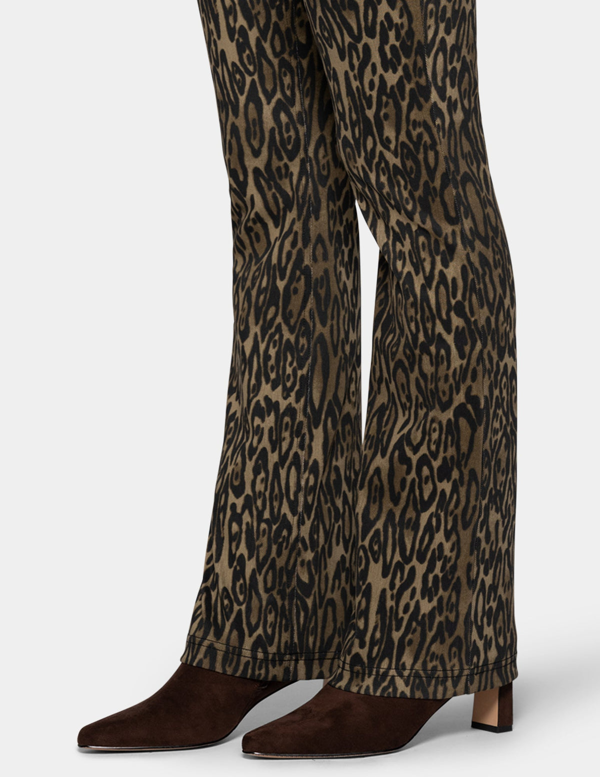 Leopard Denim Baby Bootcut Legging - Olive | Hue