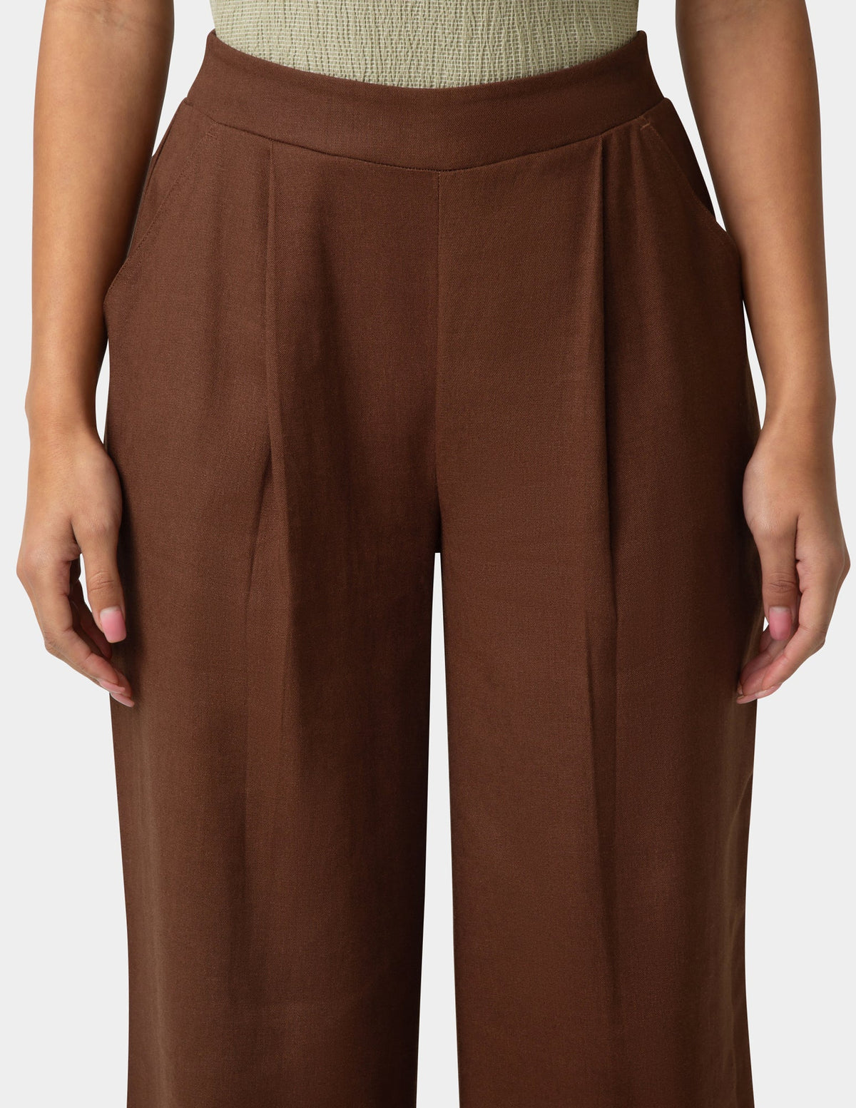 Coastal Linen Palazzo Pant - Shaved Chocolate | Hue