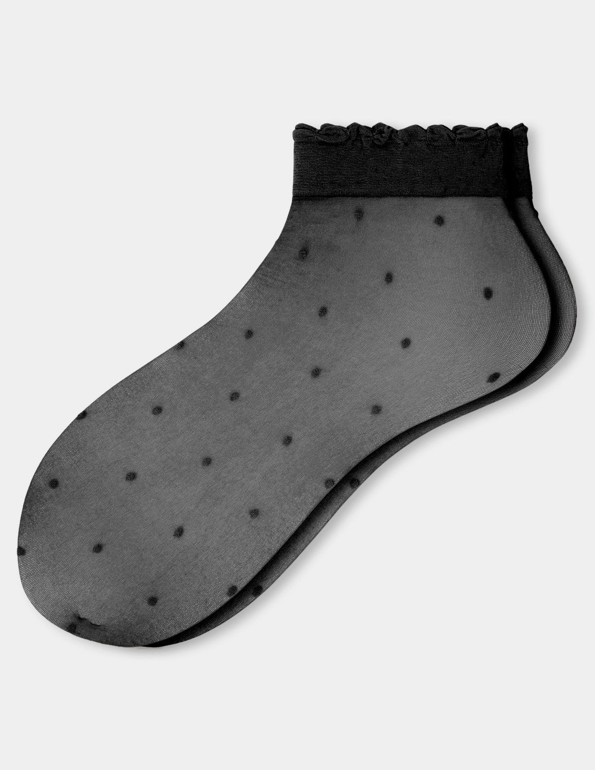 Sheer Pindot Anklet - Black | Hue