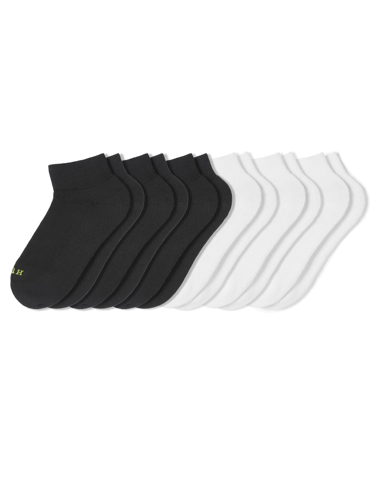 Quarter Top with Cushion Sport Socks 6 Pair Pack - Black/Multi | Hue
