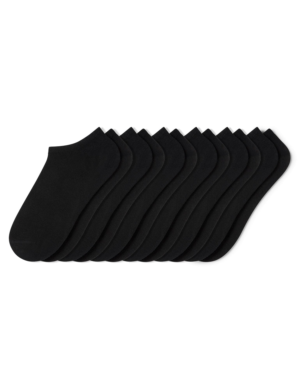 Cotton No Show Liner Socks 6 Pair Pack - Black | Hue
