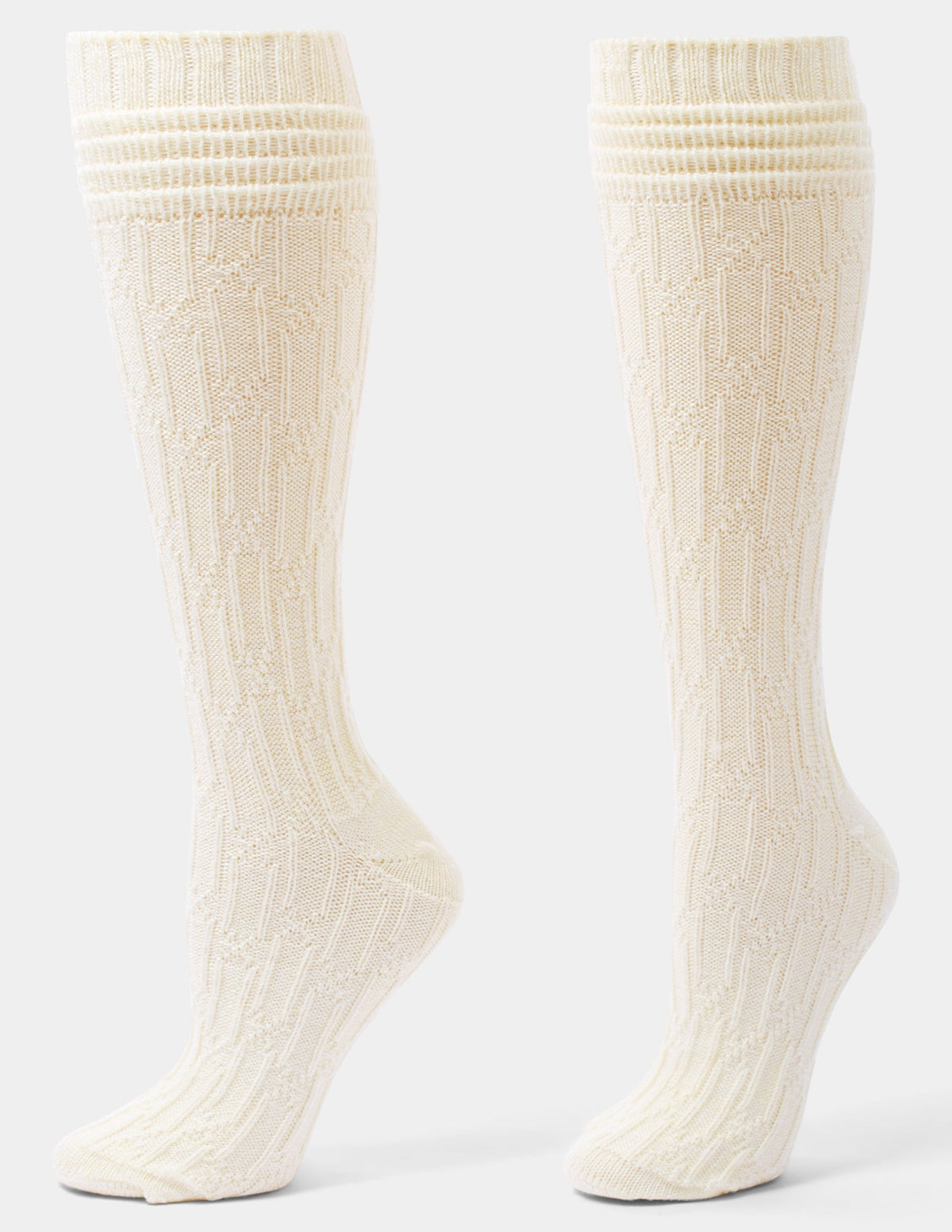 Bubble Cable Knee Sock - Ivory | Hue