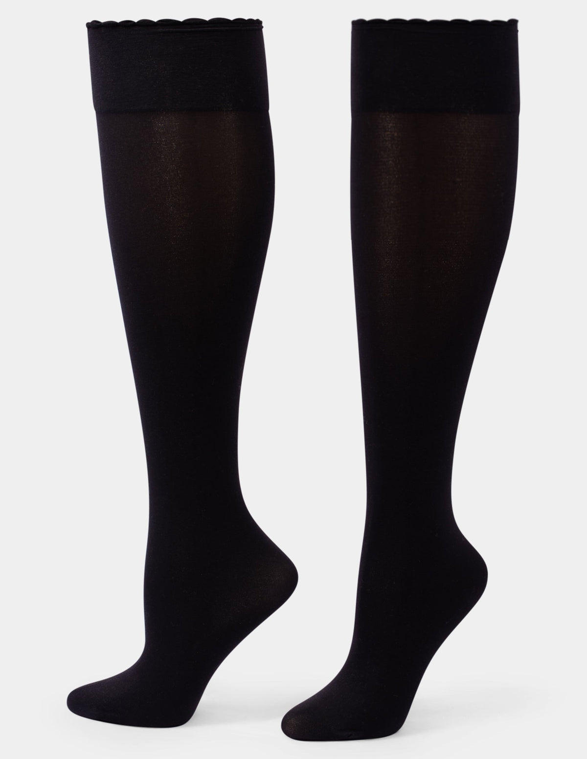 Compression Opaque Knee High 3 Pair Pack - Black | Hue