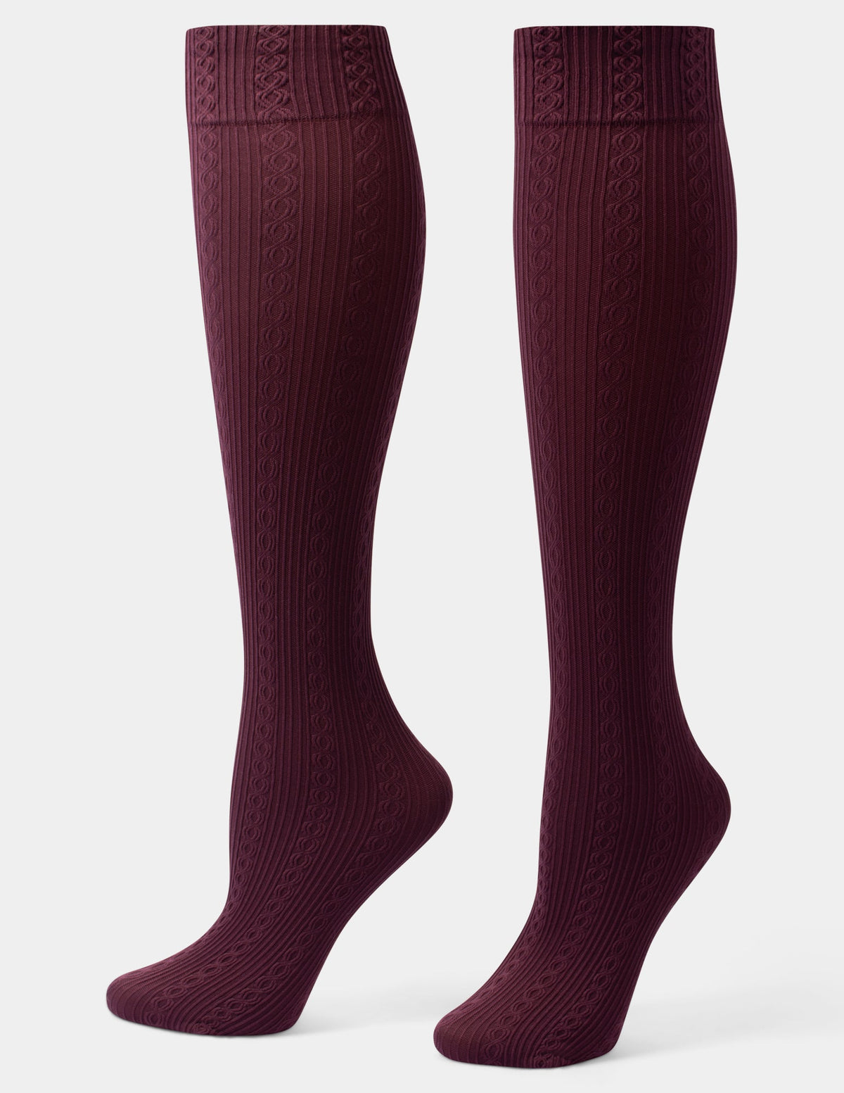 Cable Ribbed Knee High - Winetasting | Hue