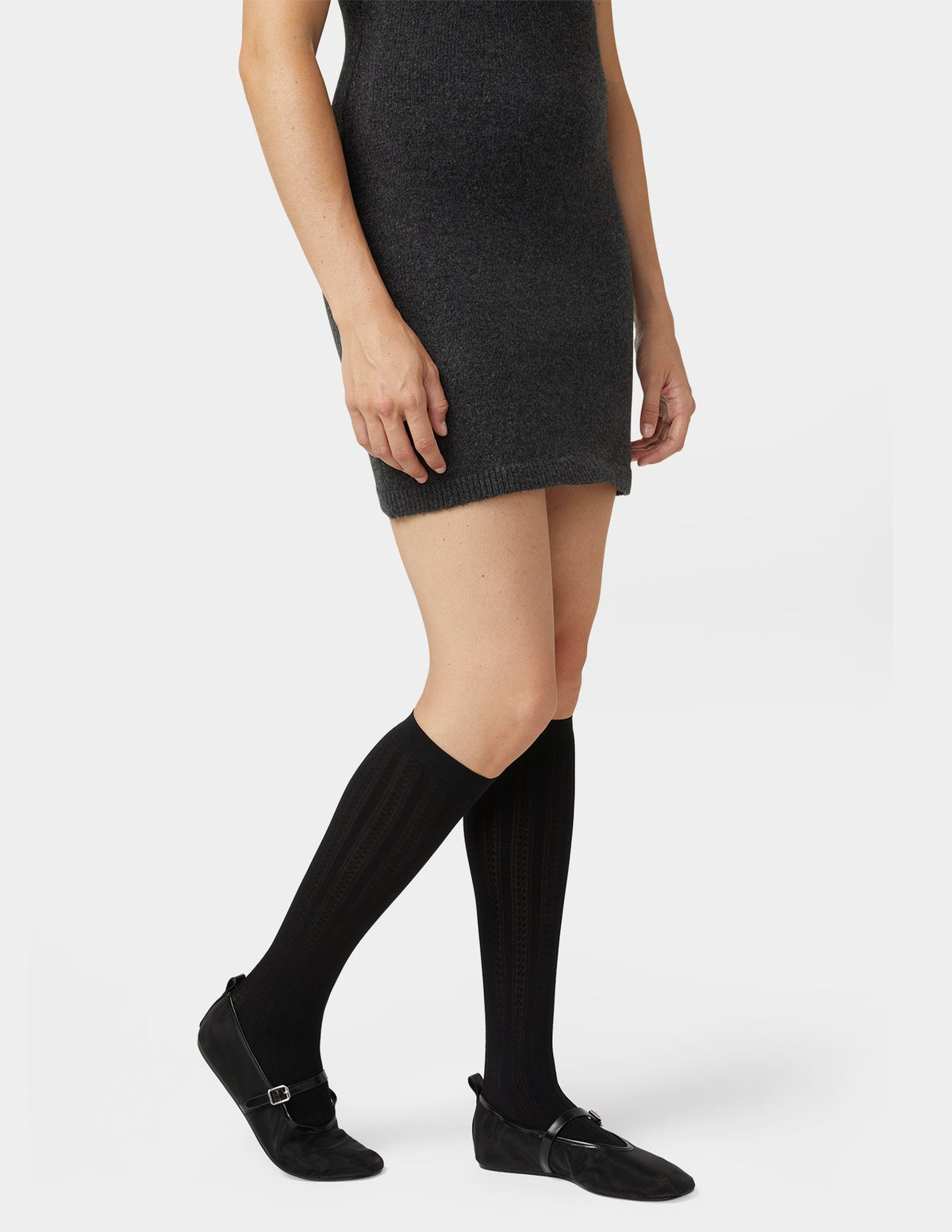 Cable Knee High - Black | Hue