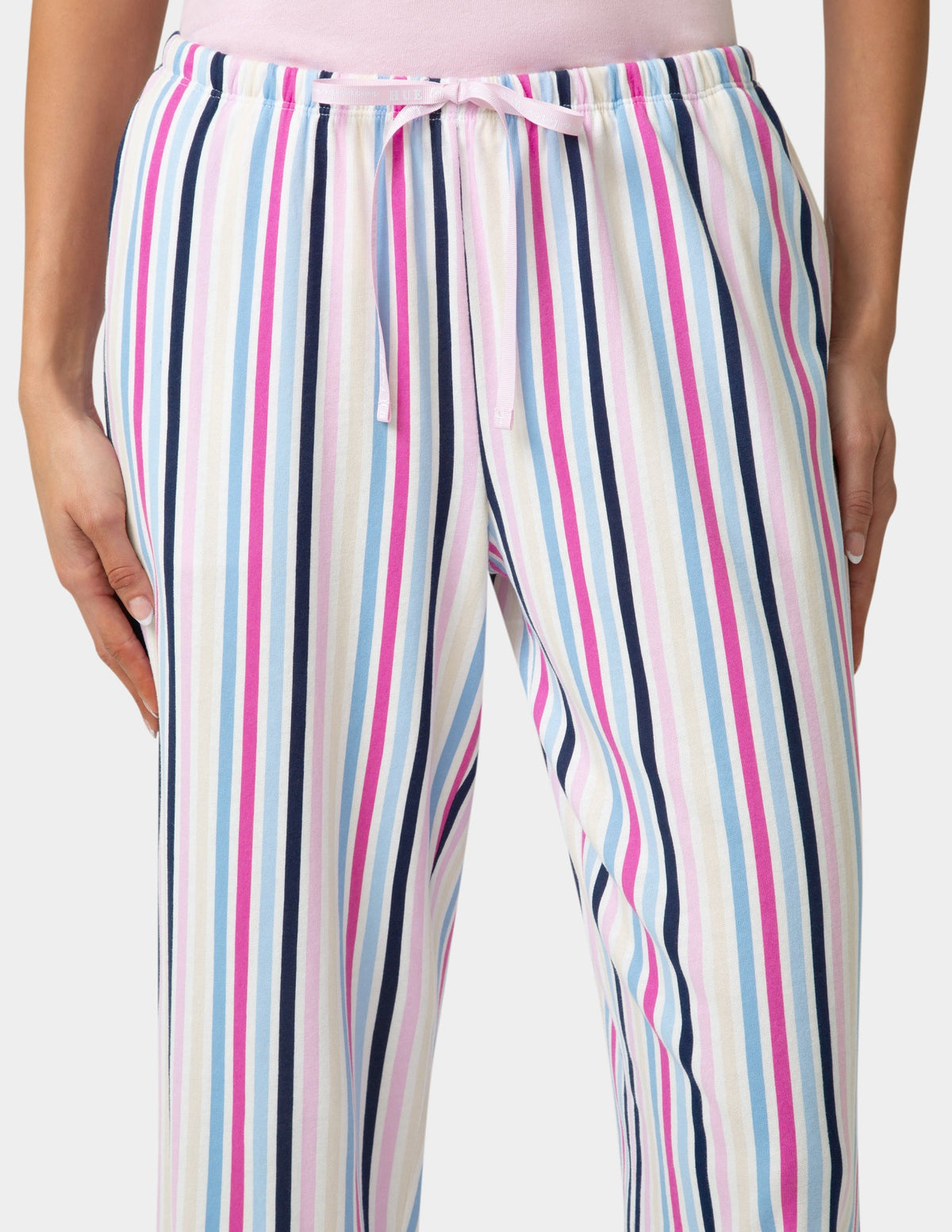 Cotton Candied Sweet Stripe PJ Pant - Bright White | Hue
