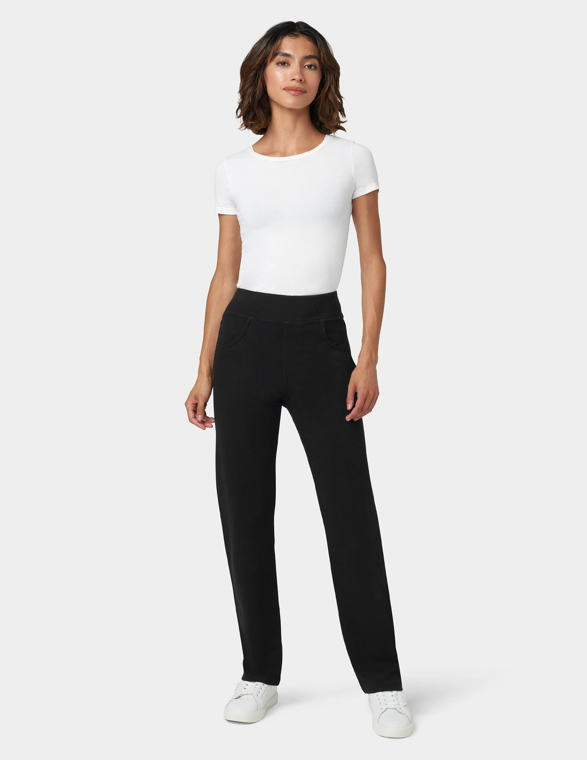 Game-Changing Hi-Rise Straight Leg Legging - Black Wash | Hue