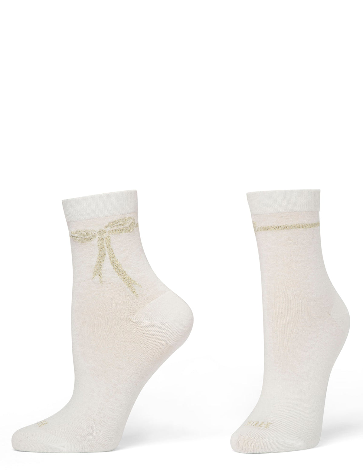 Metallic Bow Sock - Ivory | Hue