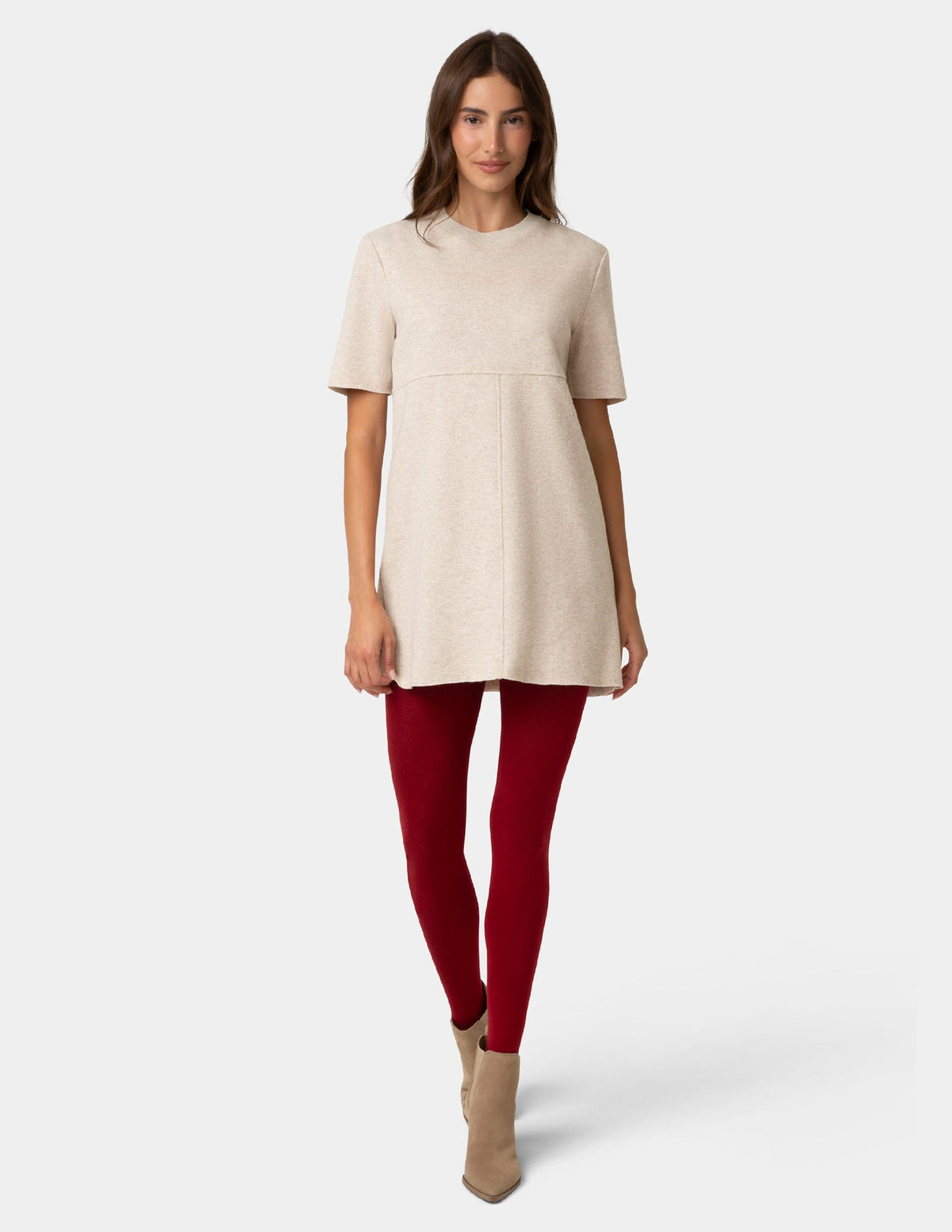 Flat Knit Sweater Tight - Rhubarb | Hue