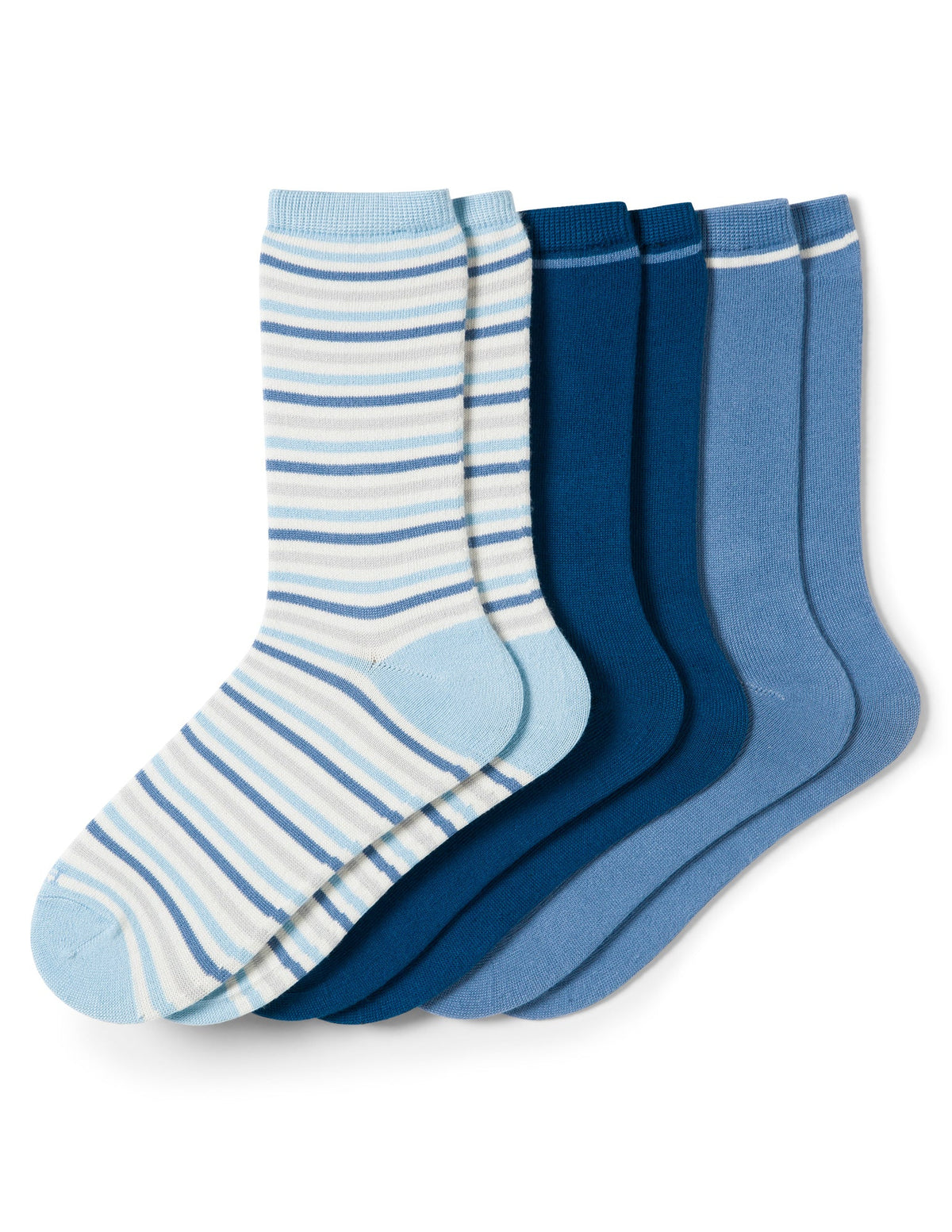 Super Soft Crew Sock 3 Pair Pack - Denim Stripe | Hue