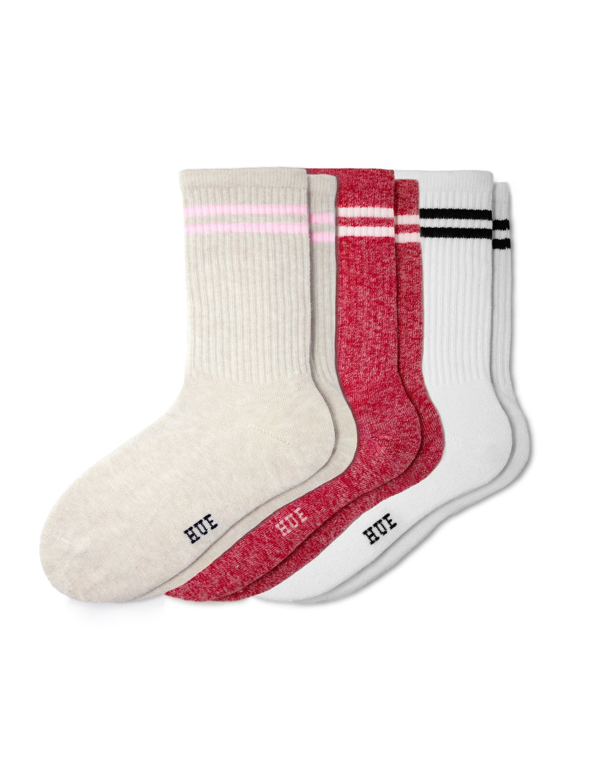 Women's Must-Have Crew 3 Pair Pack - Stripe | Hue