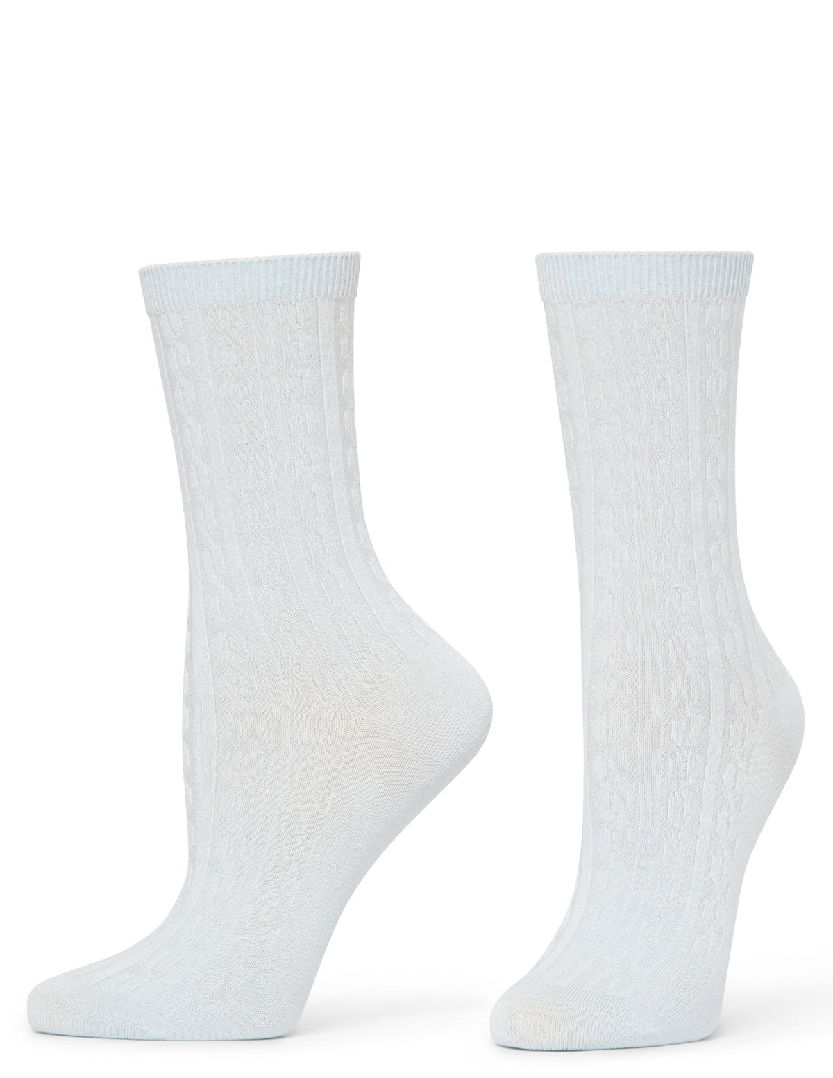 Silk Blend Cable Crew - Cerulean | Hue
