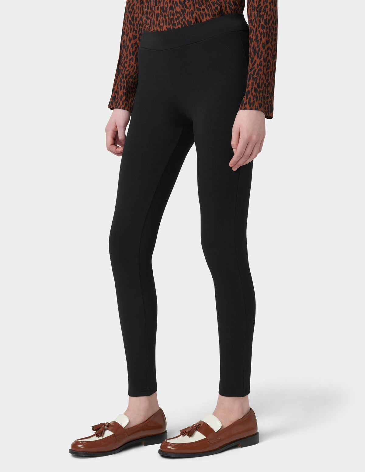 Wide Waistband Blackout Cotton Leggings - Black | Hue