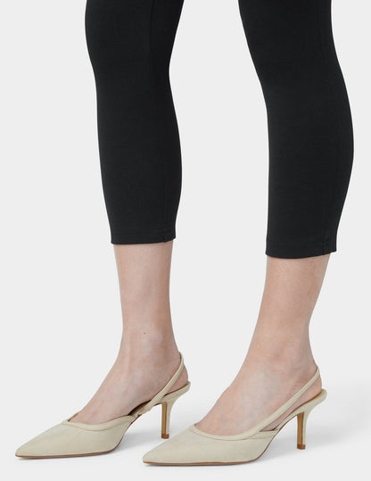 Wide Waistband Blackout Cotton Capri - Black | Hue