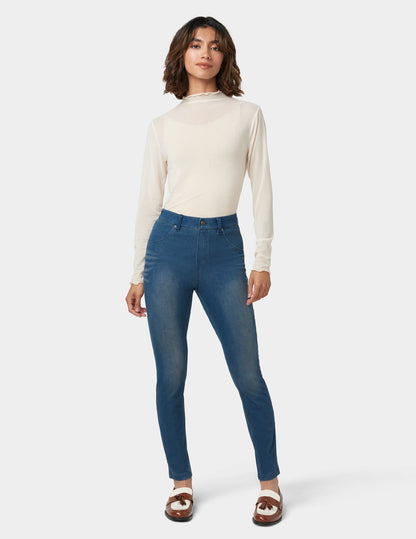 Ultra Soft Denim Legging - Steely Blue Wash | Hue