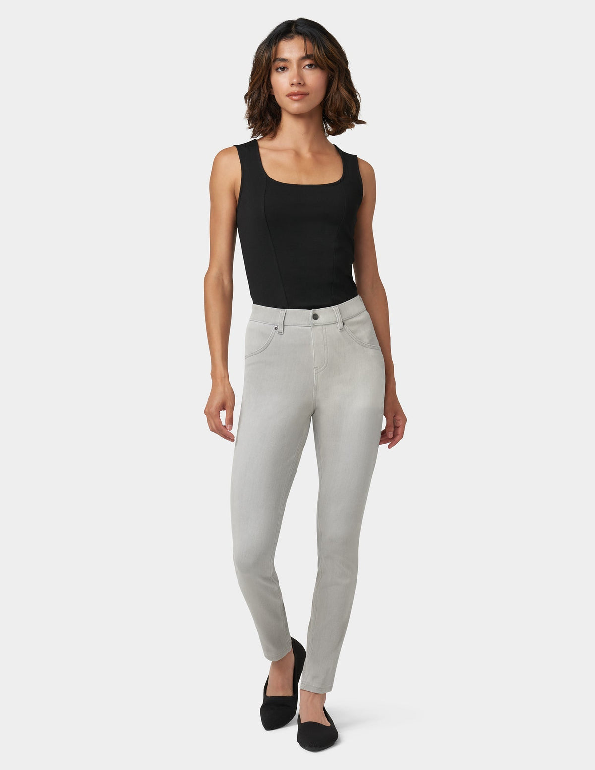 Ultra Soft Denim Legging - Silver Grey Wash | Hue