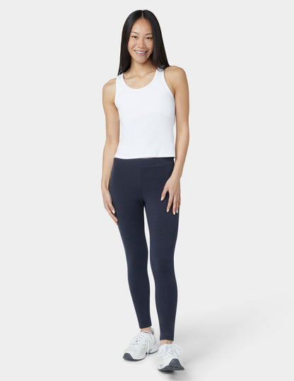 Wide Waistband Blackout Cotton Leggings - Navy | Hue