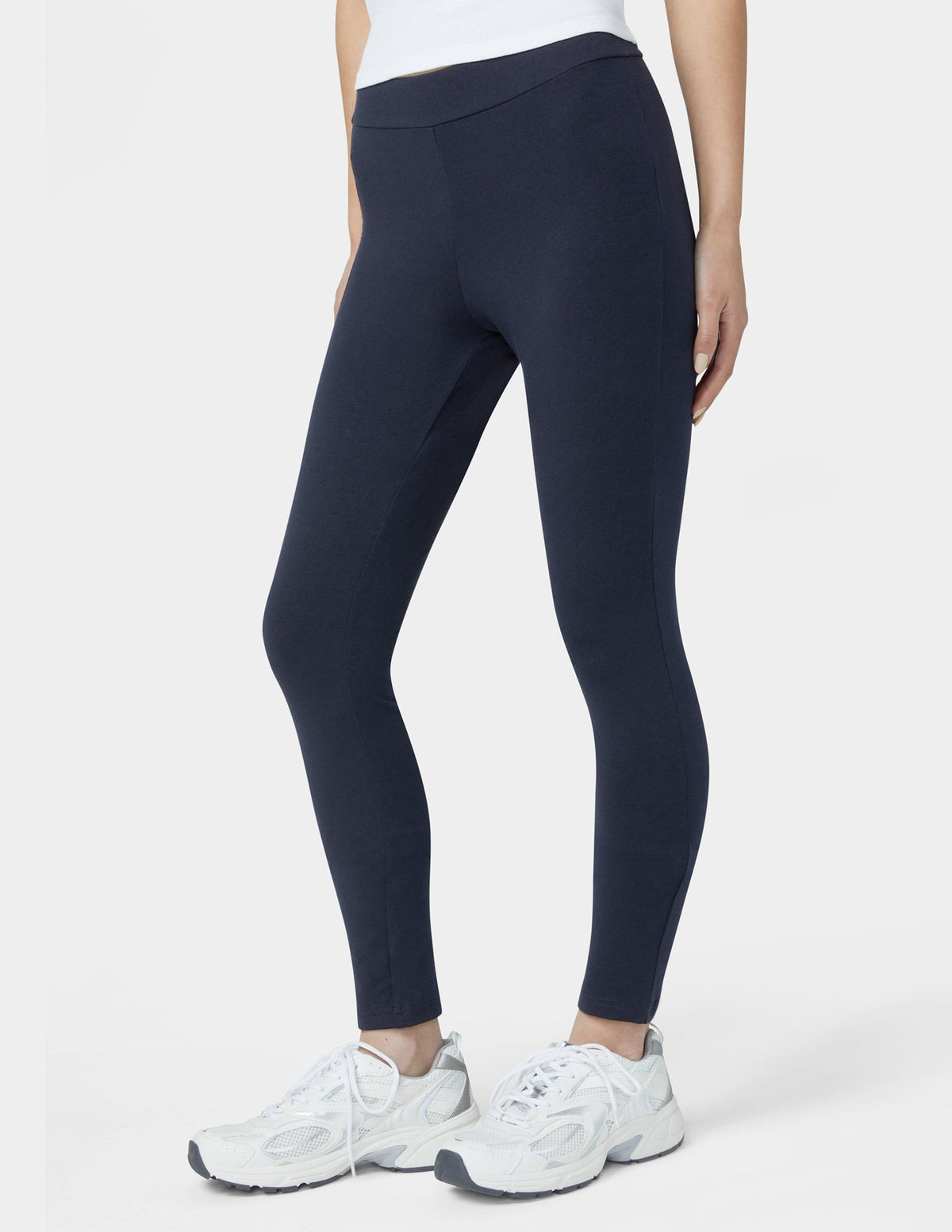 Wide Waistband Blackout Cotton Leggings - Navy | Hue