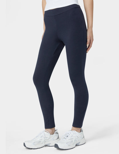 Wide Waistband Blackout Cotton Leggings - Navy | Hue