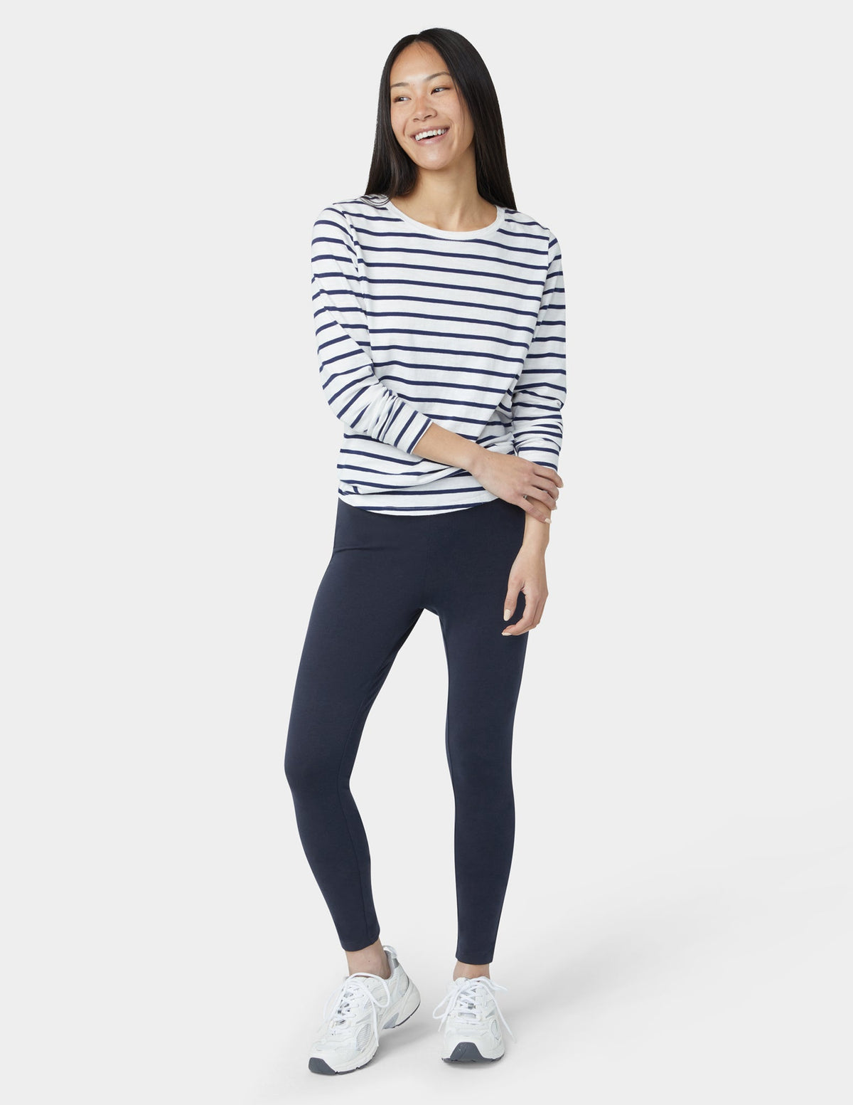 Wide Waistband Blackout Cotton Leggings - Navy | Hue