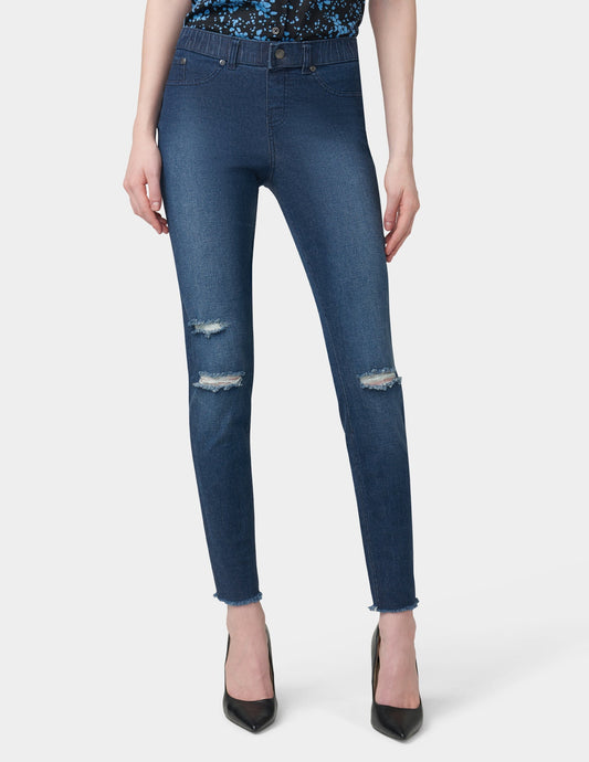 Ripped Knee Denim Leggings - Ink Wash | Hue