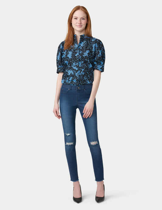 Ripped Knee Denim Leggings - Ink Wash | Hue