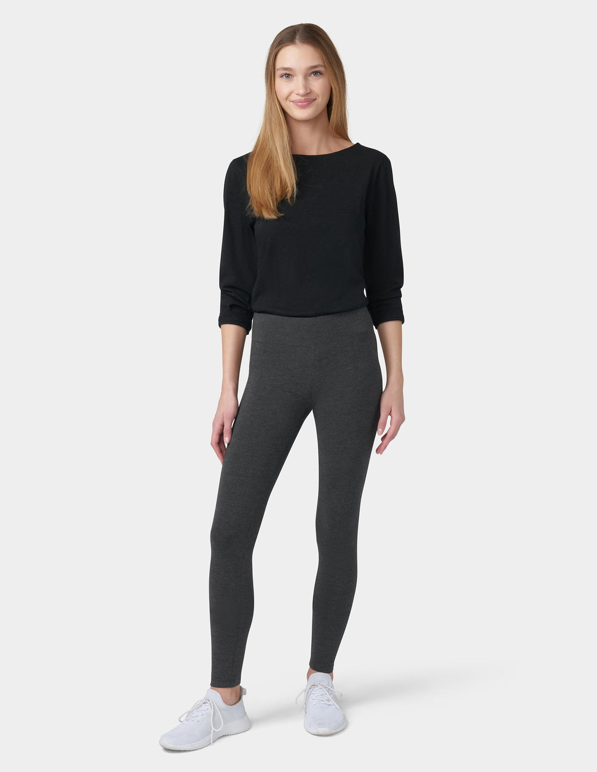 Ultra Leggings with Wide Waistband - Graphite Heather | Hue
