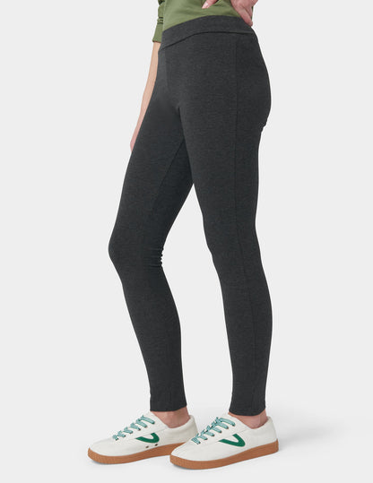 Wide Waistband Blackout Cotton Leggings - Graphite Heather | Hue