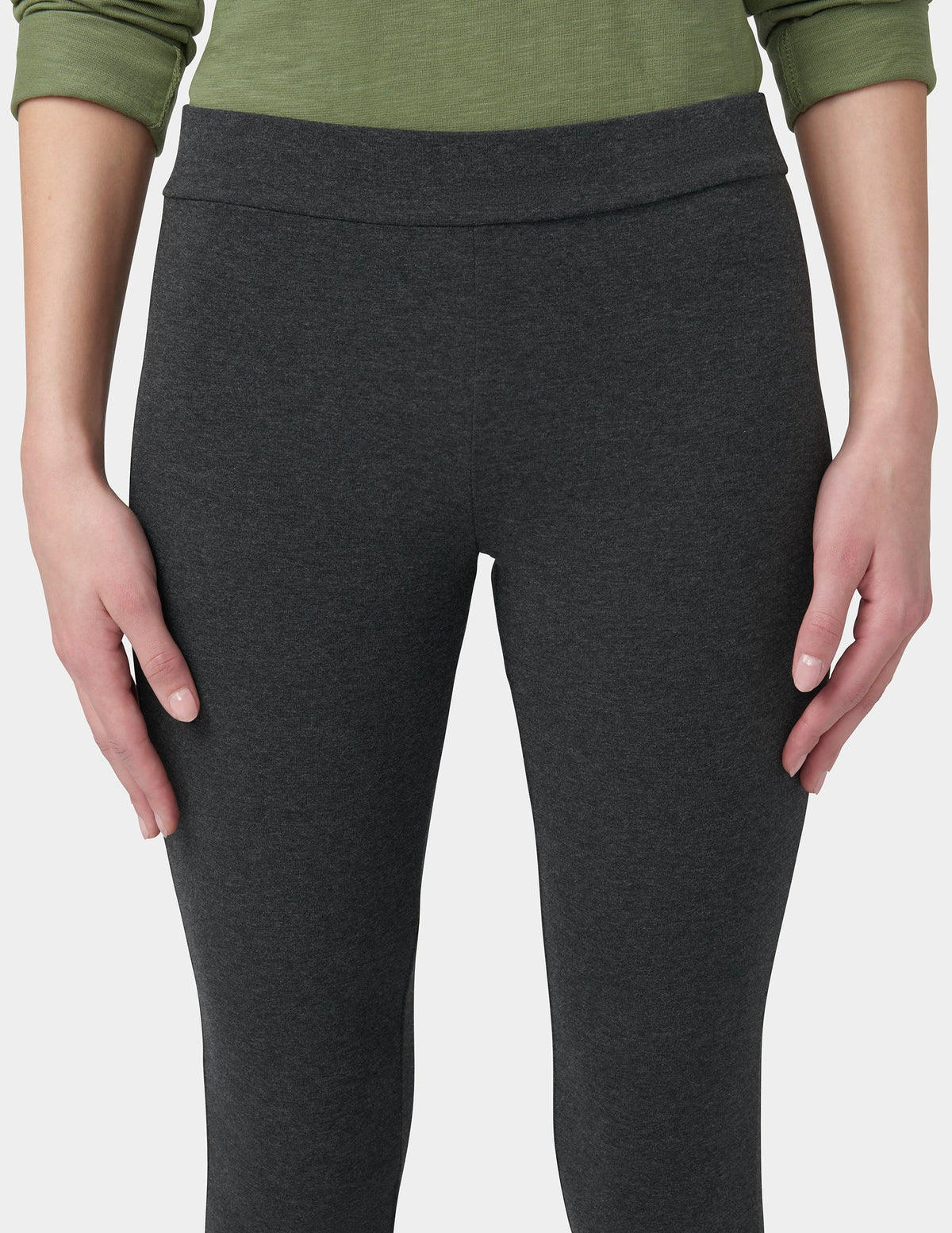 Wide Waistband Blackout Cotton Leggings - Graphite Heather | Hue