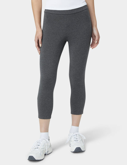 Wide Waistband Blackout Cotton Capri - Graphite Heather | Hue