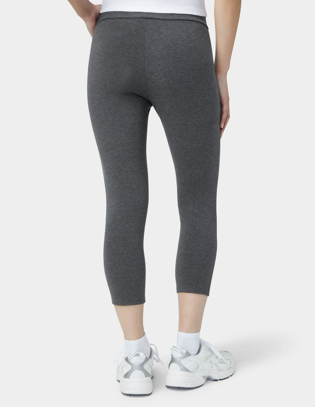 Wide Waistband Blackout Cotton Capri - Graphite Heather | Hue