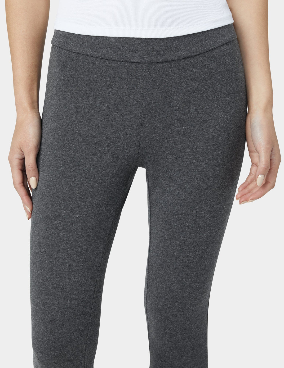 Wide Waistband Blackout Cotton Capri - Graphite Heather | Hue
