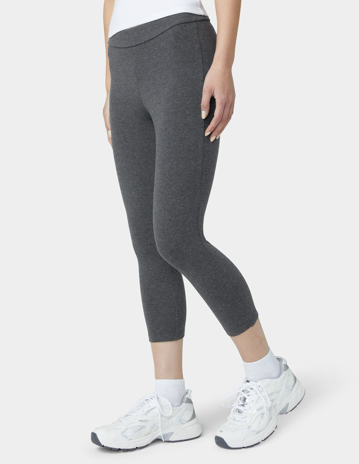 Wide Waistband Blackout Cotton Capri - Graphite Heather | Hue