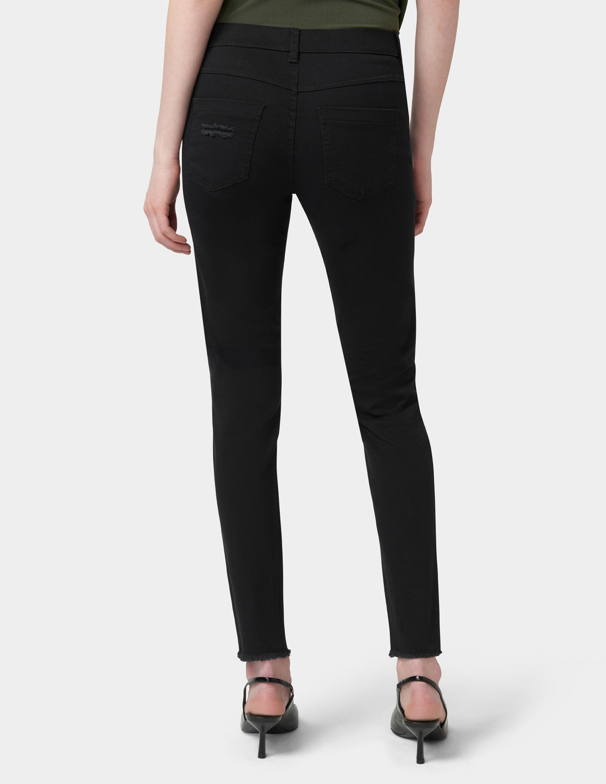 Ripped Knee Denim Leggings - Black | Hue