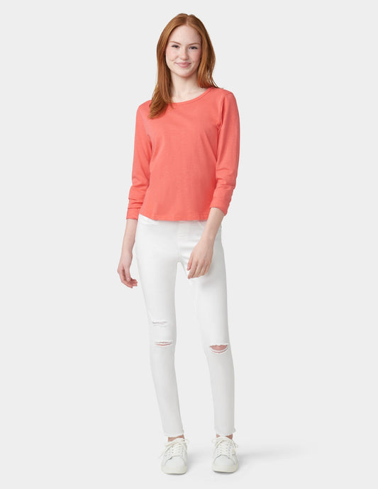 Ripped Knee Denim Leggings - White | Hue