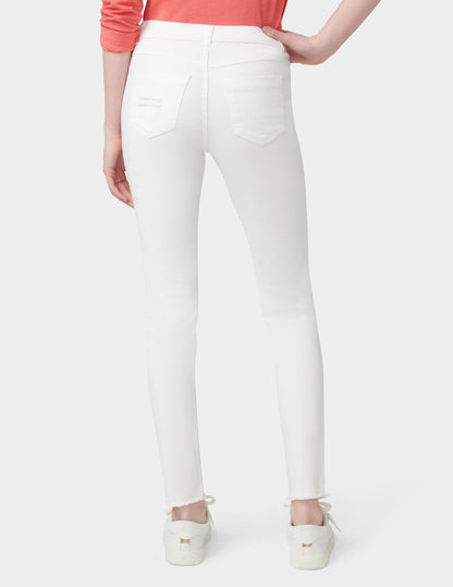 Ripped Knee Denim Leggings - White | Hue