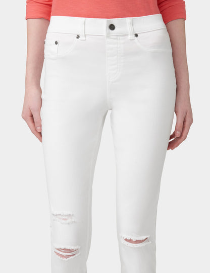 Ripped Knee Denim Leggings - White | Hue
