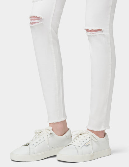 Ripped Knee Denim Leggings - White | Hue