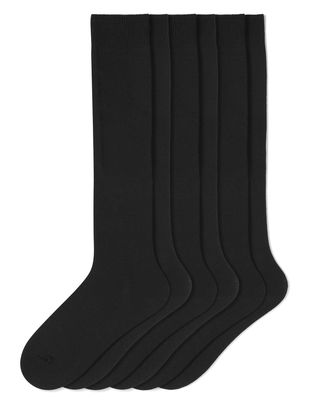 Flat Knit Knee Sock 3 Pair Pack - Black | Hue