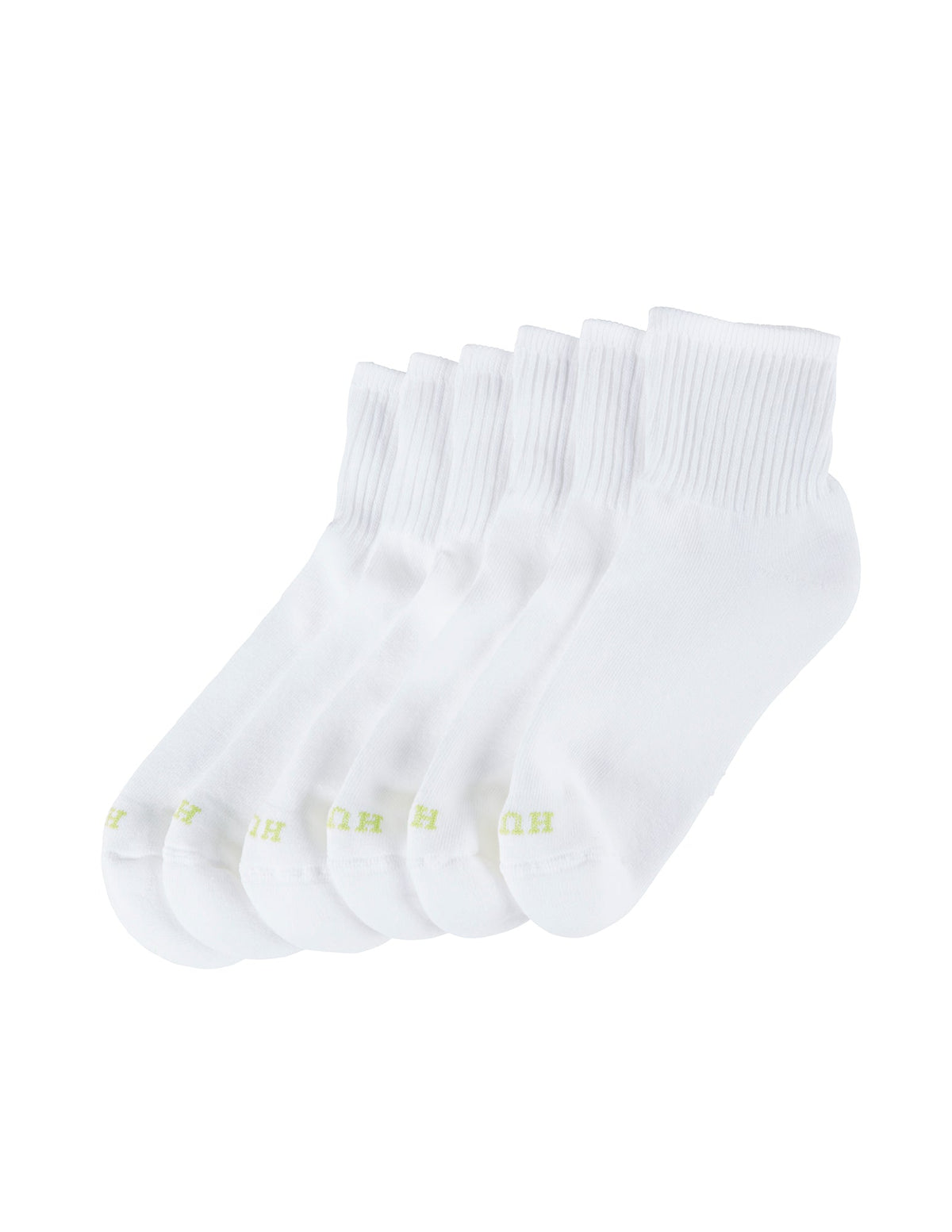 Sport Mini Crew Sock 6 Pair Pack - White | Hue