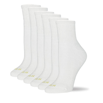 Sport Mini Crew Sock 6 Pair Pack - White | Hue