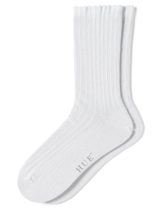Scalloped Pointelle Sock - White | Hue