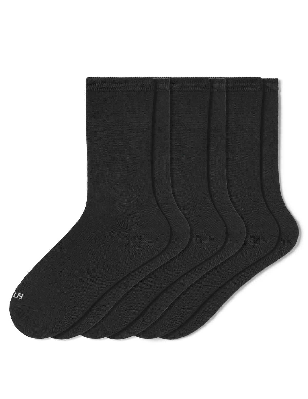 Super Soft Crew Sock 3 Pair Pack - Black | Hue